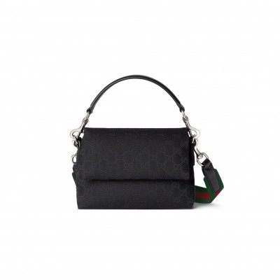 GUCCI SMALL GG CROSSBODY BAG WITH WEB 821617 (19*15*7cm)